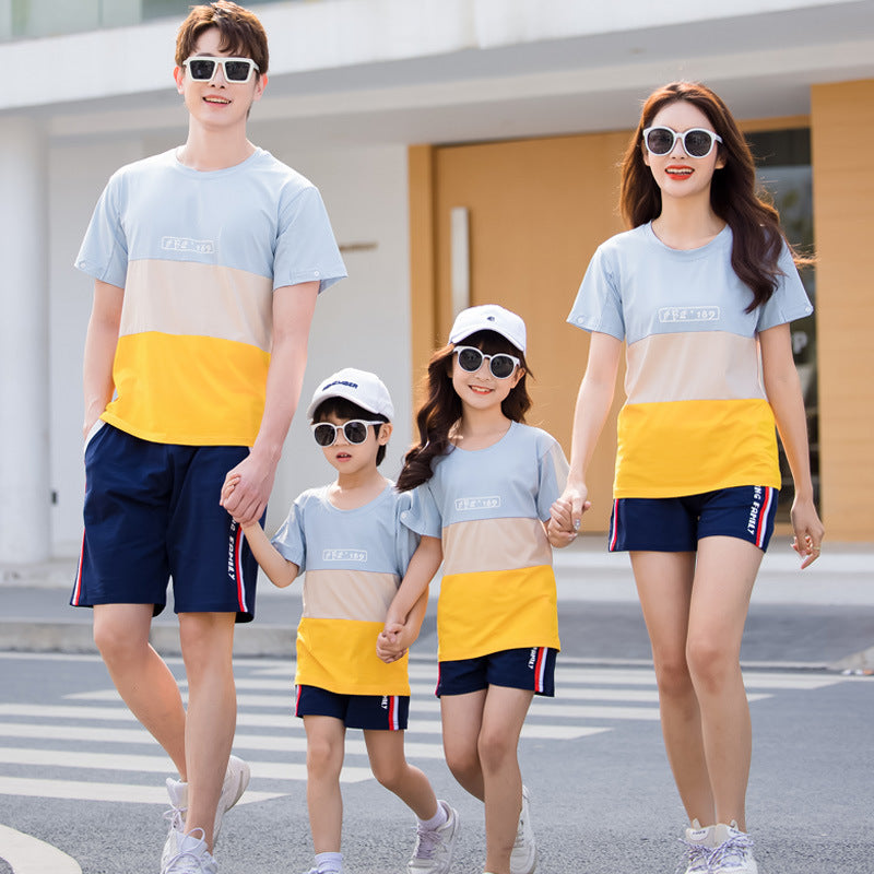 Family Matching Striped T-Shirt & Shorts Set