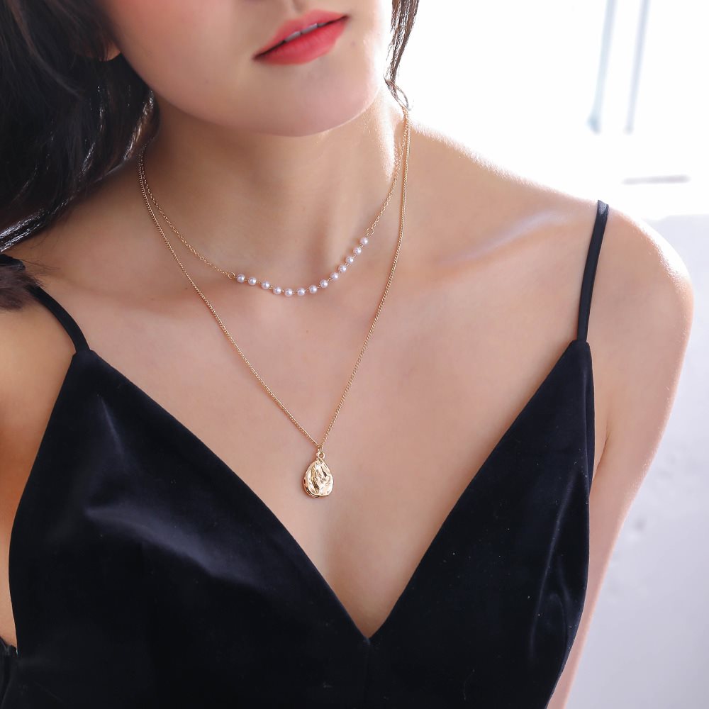 Water drop tag necklace