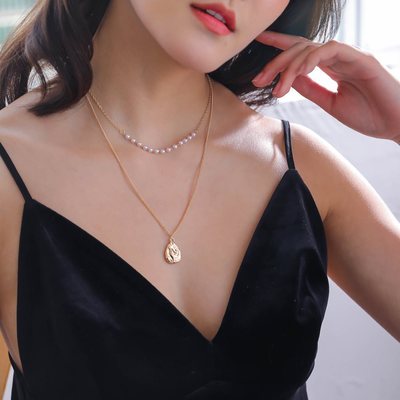 Water drop tag necklace