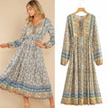 Floral Embroidered Lace-Up Maxi Dress