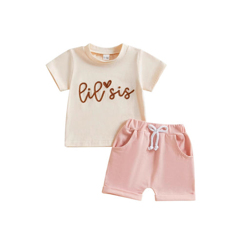 Casual set voor kinderen met korte mouwen en print