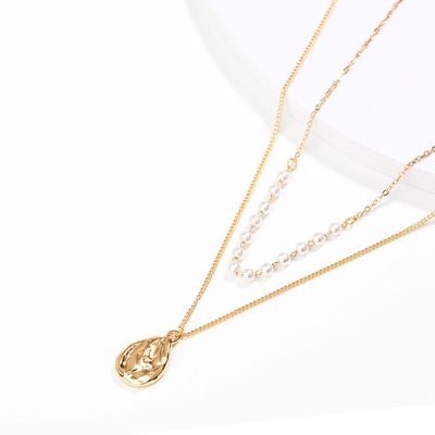 Water drop tag necklace