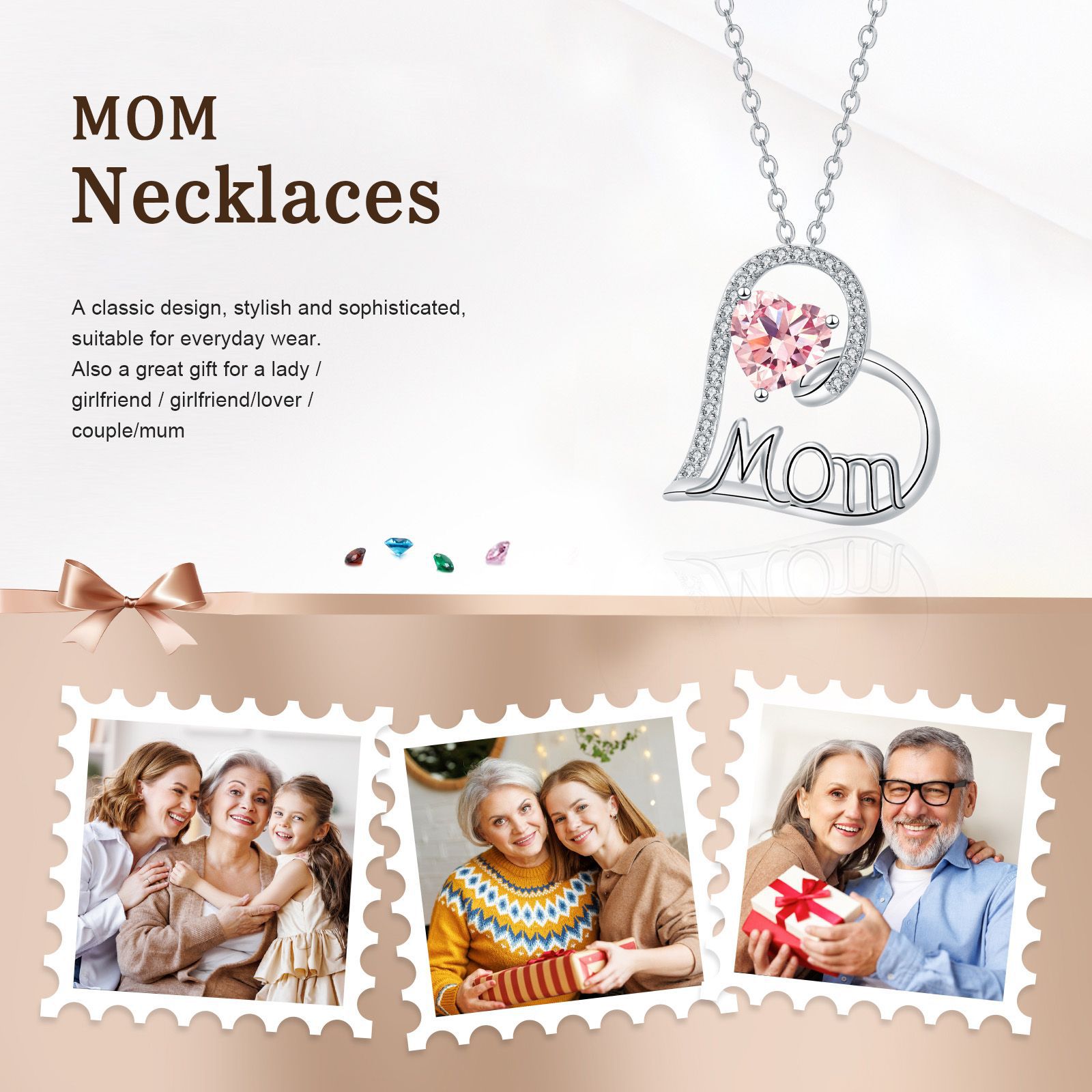 Mother's Gift Necklace Mother Heart-shaped  Gift Jewelry
