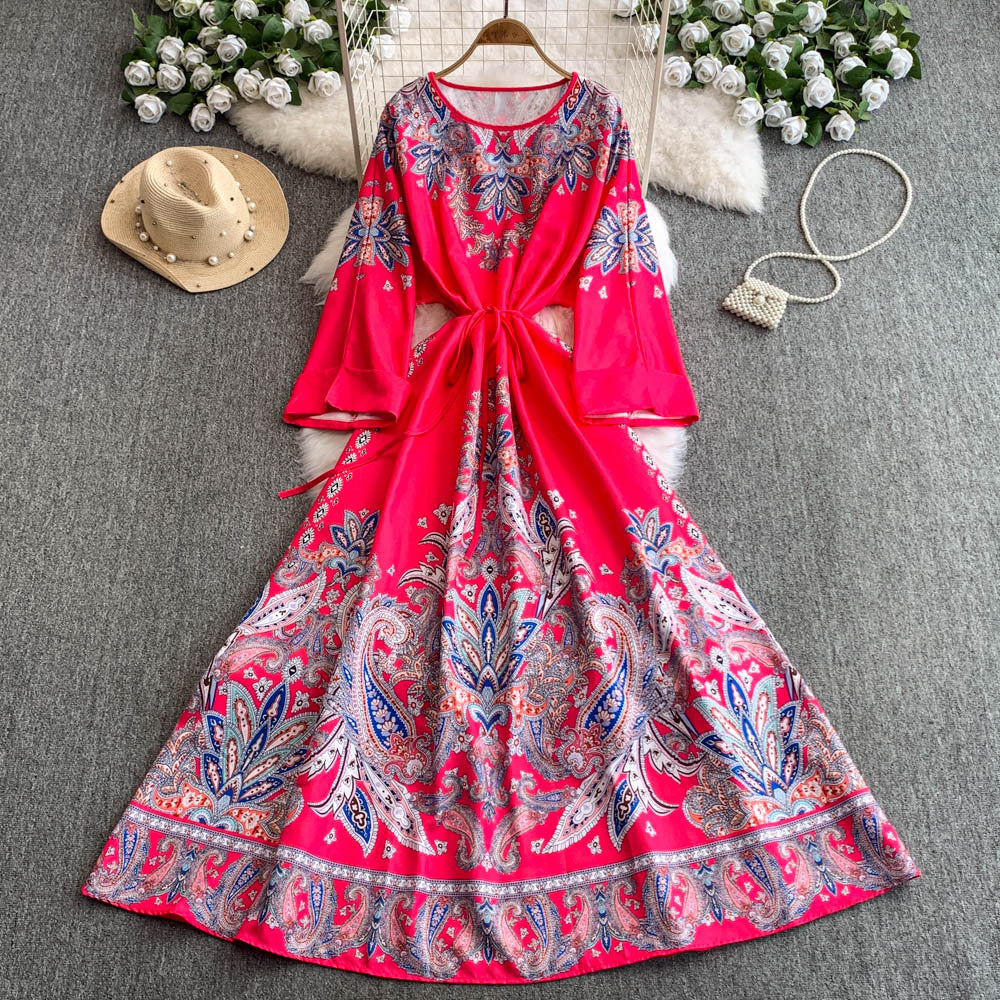 Ethnic-style High-end Elegant Vintage-style Printed Dress