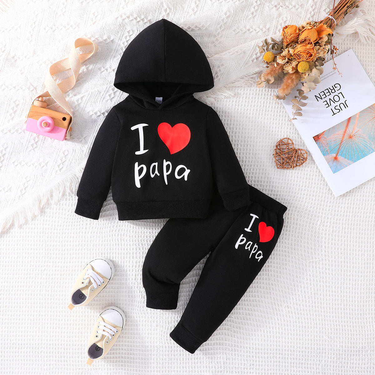 Hooded Printed Sweater Trousers Suit Casual All-matching