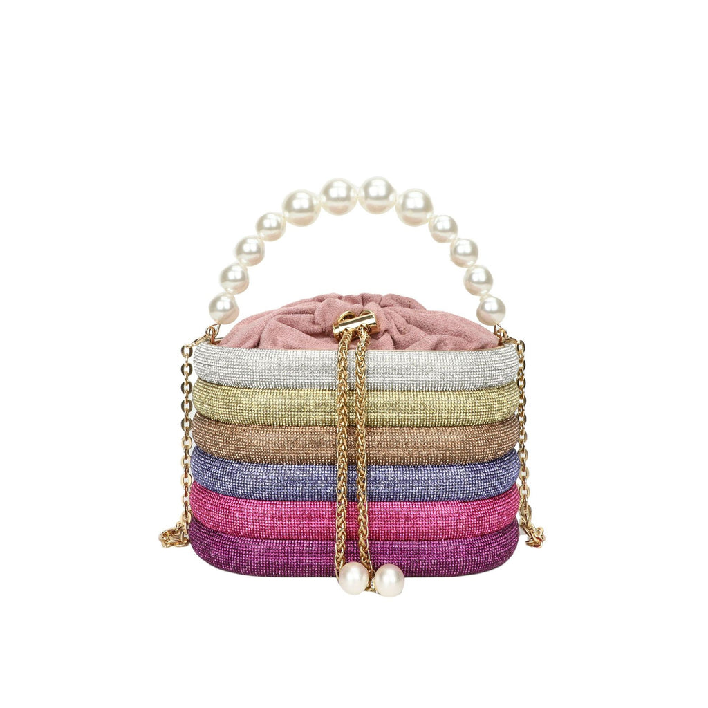 European And American Fashion One-shoulder Ins Women's Crossbody Classic Style Pearl Hand Dinner Bag