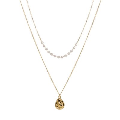 Water drop tag necklace