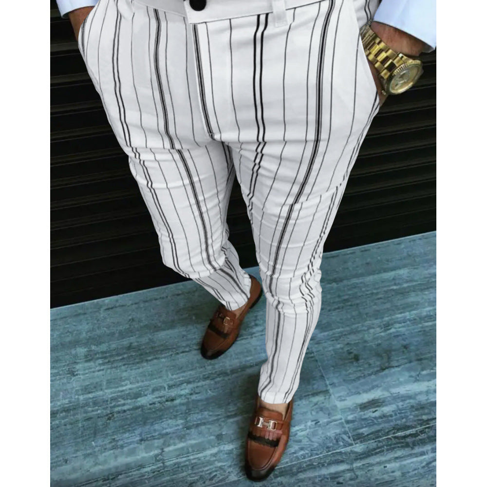 European And American New Men's Striped Casual Pants Hot Style