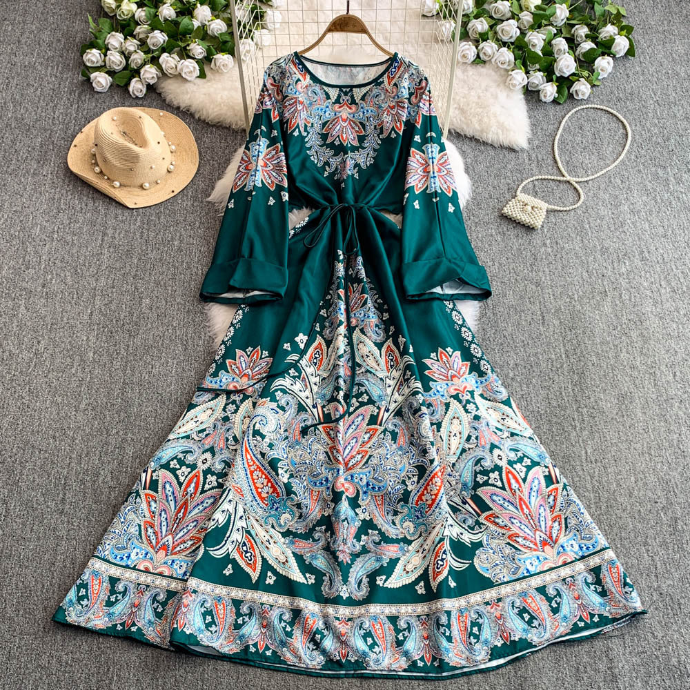 Ethnic-style High-end Elegant Vintage-style Printed Dress