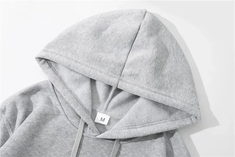 Trendy Fashion Hoodie Men's Classic Solid Color Fleece Hooded Sweatshirt Pullover Spring and Autumn  for Unisex