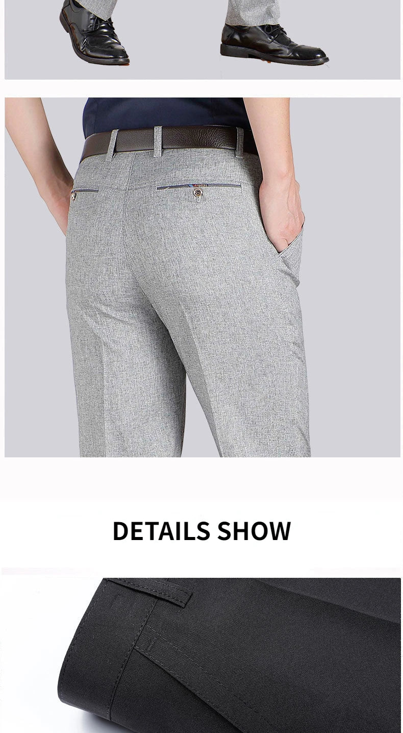 High Quality Men's Suit Pants Classic Summer Spring Pants High Waist Autumn Trousers Business Casual Pant