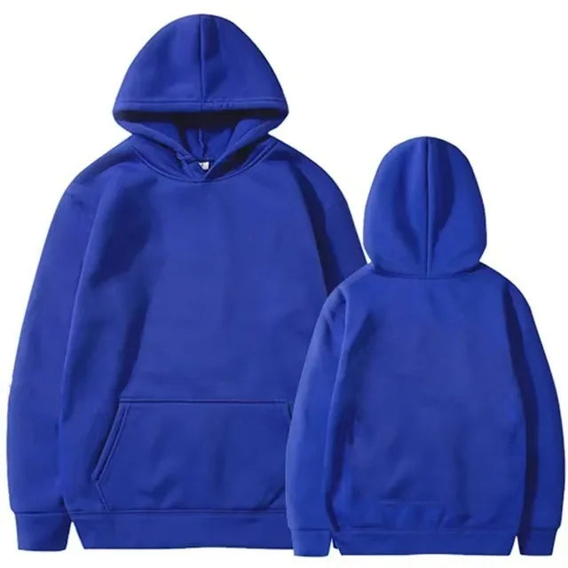 Trendy Fashion Hoodie Men's Classic Solid Color Fleece Hooded Sweatshirt Pullover Spring and Autumn  for Unisex