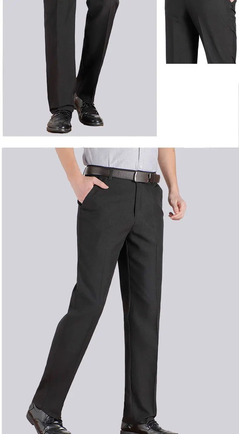 High Quality Men's Suit Pants Classic Summer Spring Pants High Waist Autumn Trousers Business Casual Pant