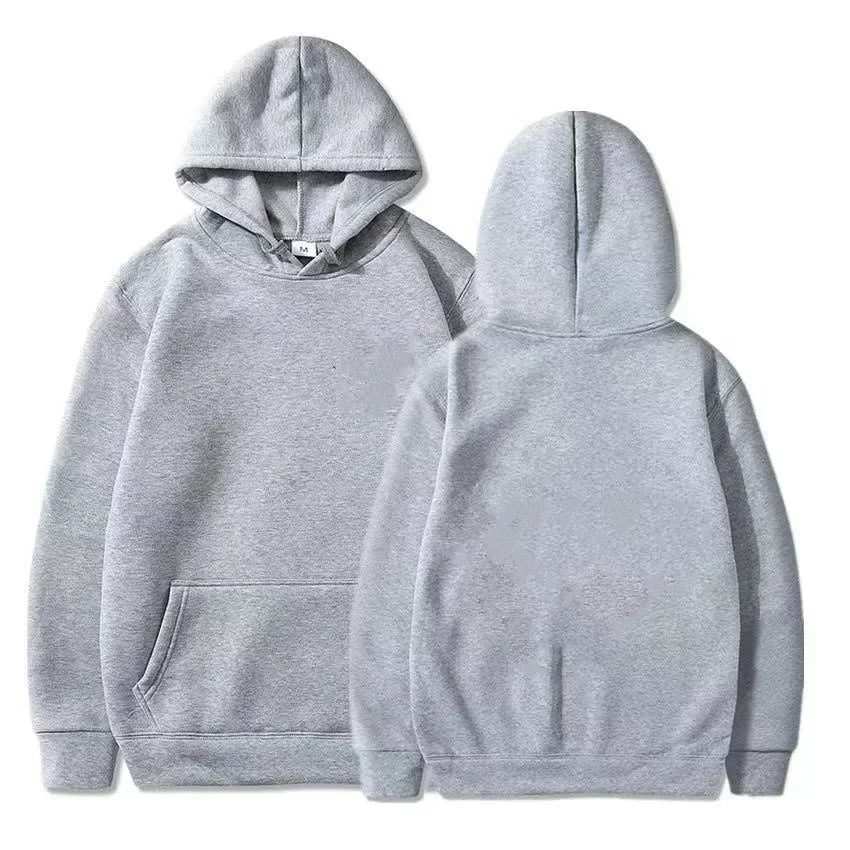 Trendy Fashion Hoodie Men's Classic Solid Color Fleece Hooded Sweatshirt Pullover Spring and Autumn  for Unisex