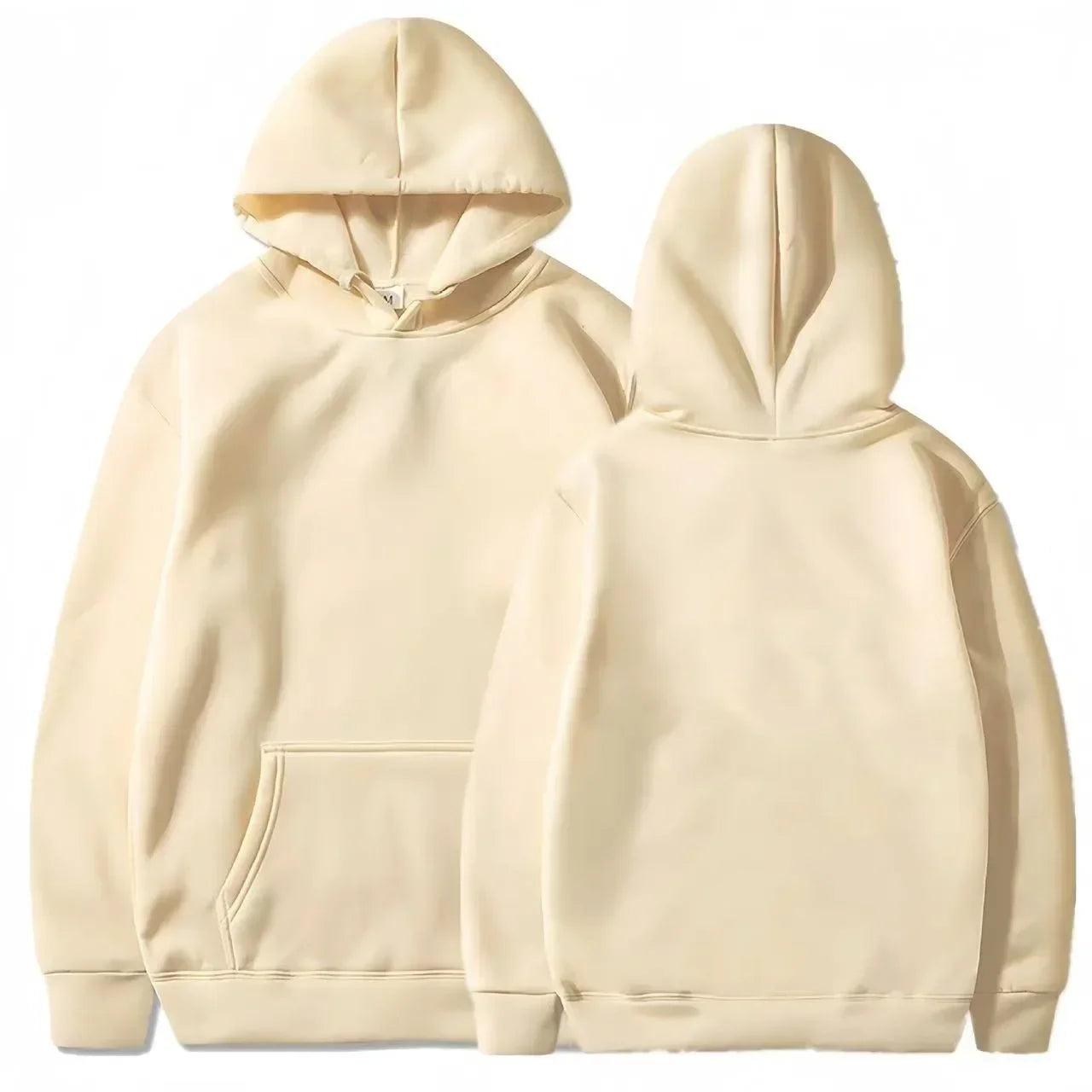 Trendy Fashion Hoodie Men's Classic Solid Color Fleece Hooded Sweatshirt Pullover Spring and Autumn  for Unisex