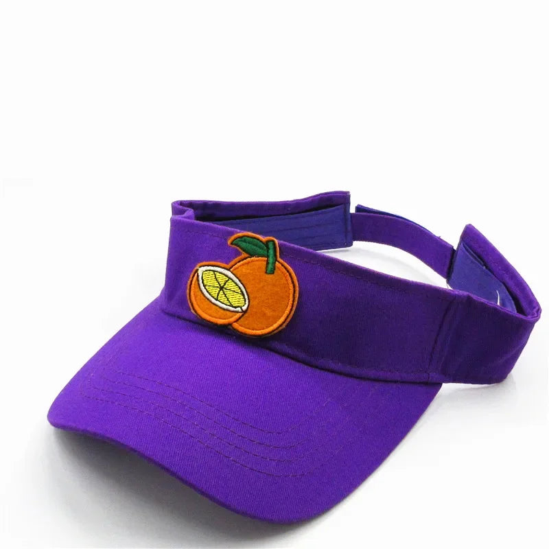 Spring Summer Cotton Cartoon Orange Fruit Embroidery Visors Baseball Cap Adjustable Snapback Cap for Men and Women 321