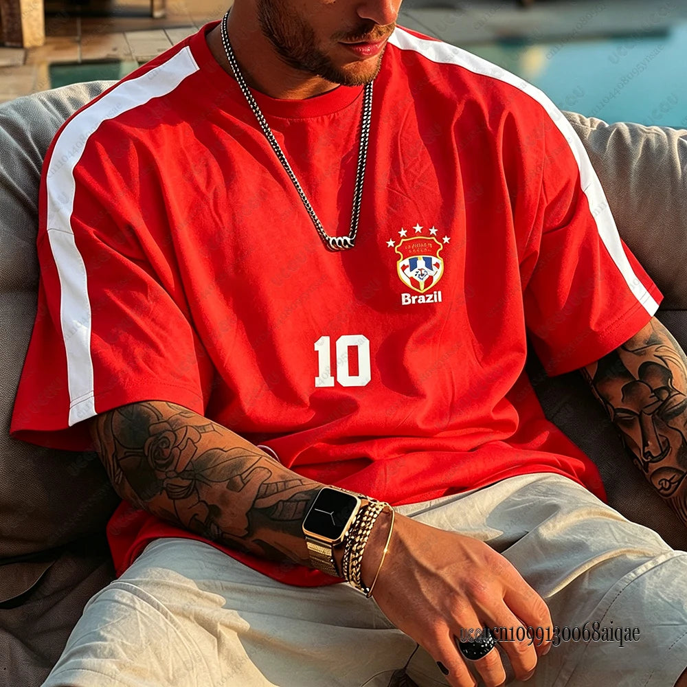 New Brazil Football Jerseys For Men 2026 World Football Match Sports Tshirts Mesh Breathable Tees Fans Gifts Man Clothing