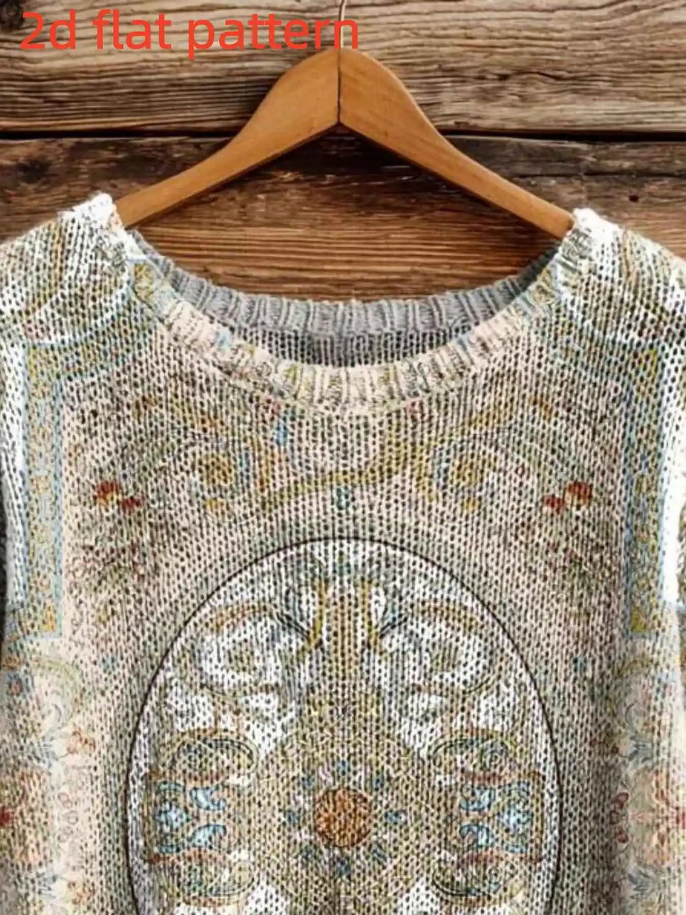 Printed Design - Nottextured Spring/Summer Fashion New Pullover Round Neck Sleeveless Women's Top with Flat Digital Print Trendy Women's Clothing Ladies' Top