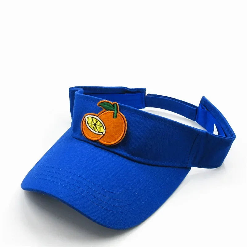 Spring Summer Cotton Cartoon Orange Fruit Embroidery Visors Baseball Cap Adjustable Snapback Cap for Men and Women 321