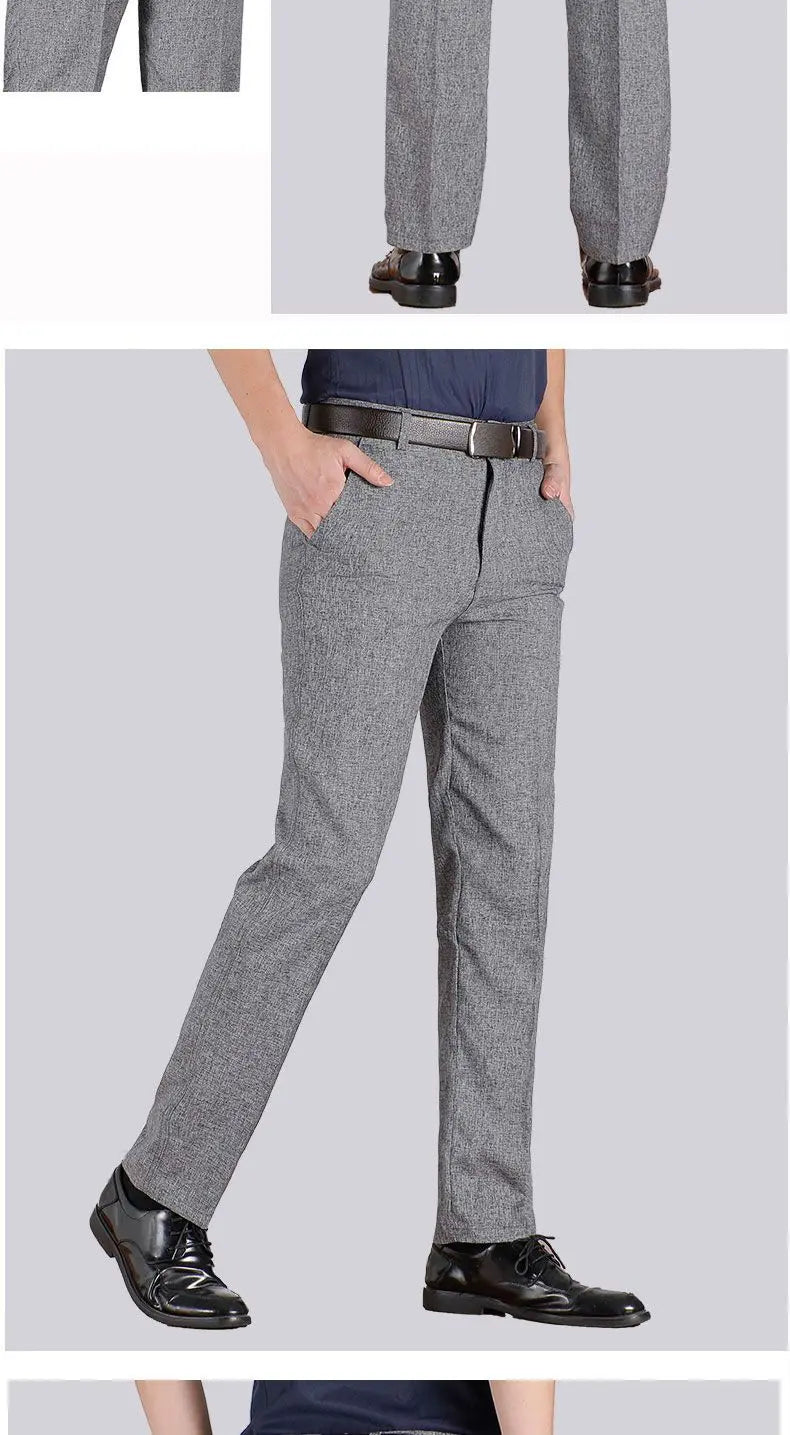 High Quality Men's Suit Pants Classic Summer Spring Pants High Waist Autumn Trousers Business Casual Pant
