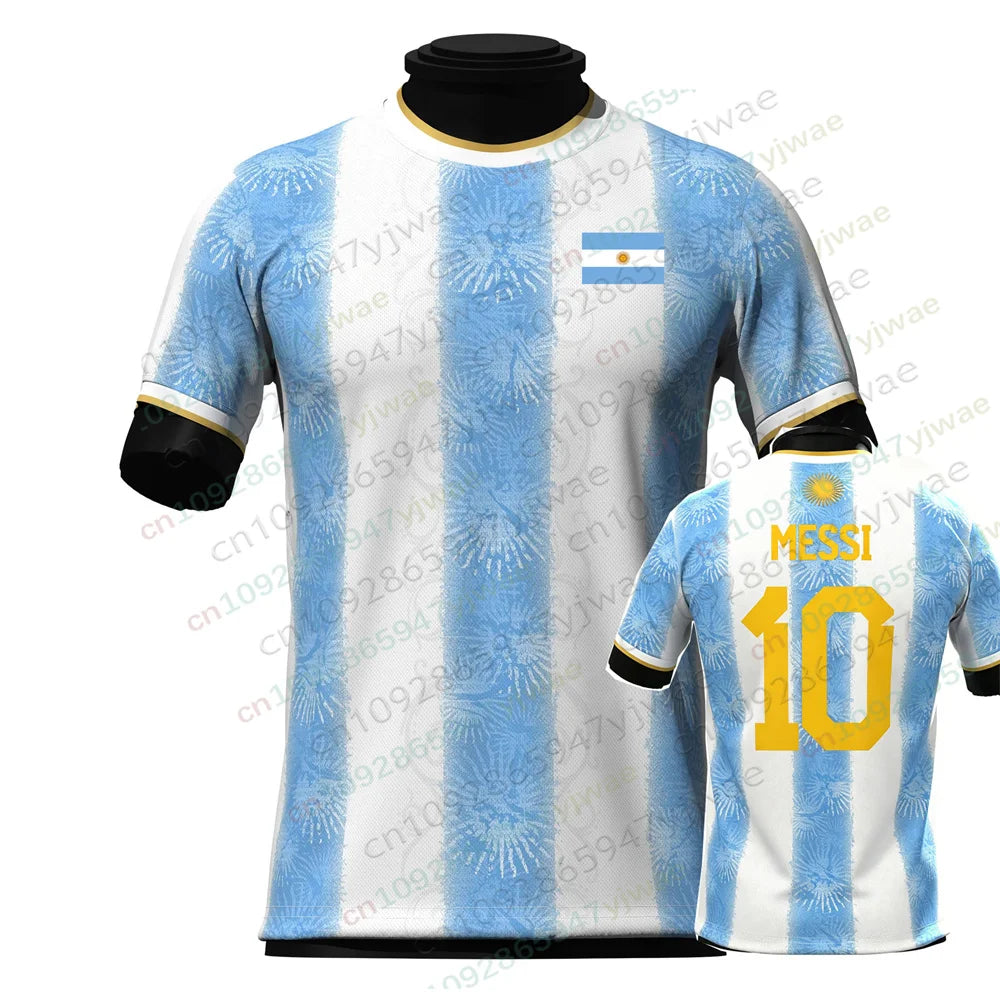 2026 Argentina Fan Edition Football Jersey Messi No.10 Soccer Shirt 3d Printed Quick Drying Short Sleeved Summer Men'S T-Shirt