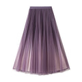 Women’s Starry Sky Gradient Tulle Midi Skirt – Elegant High-Waist Pleated A-Line
