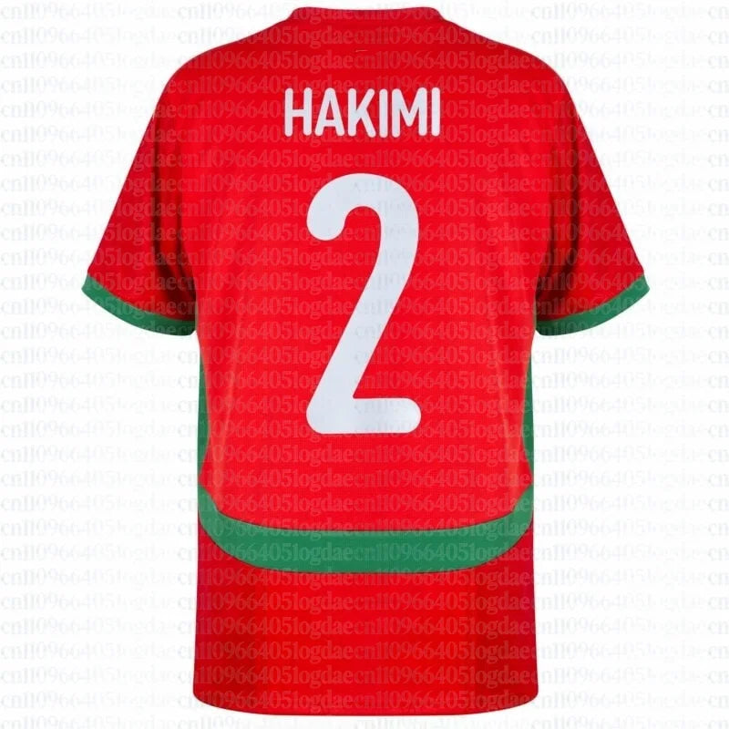 Morocco Home Hakimi No.2 Jersey 2026 Same Style Football Training Uniform, Breathable Top for Adults and Children Autumn