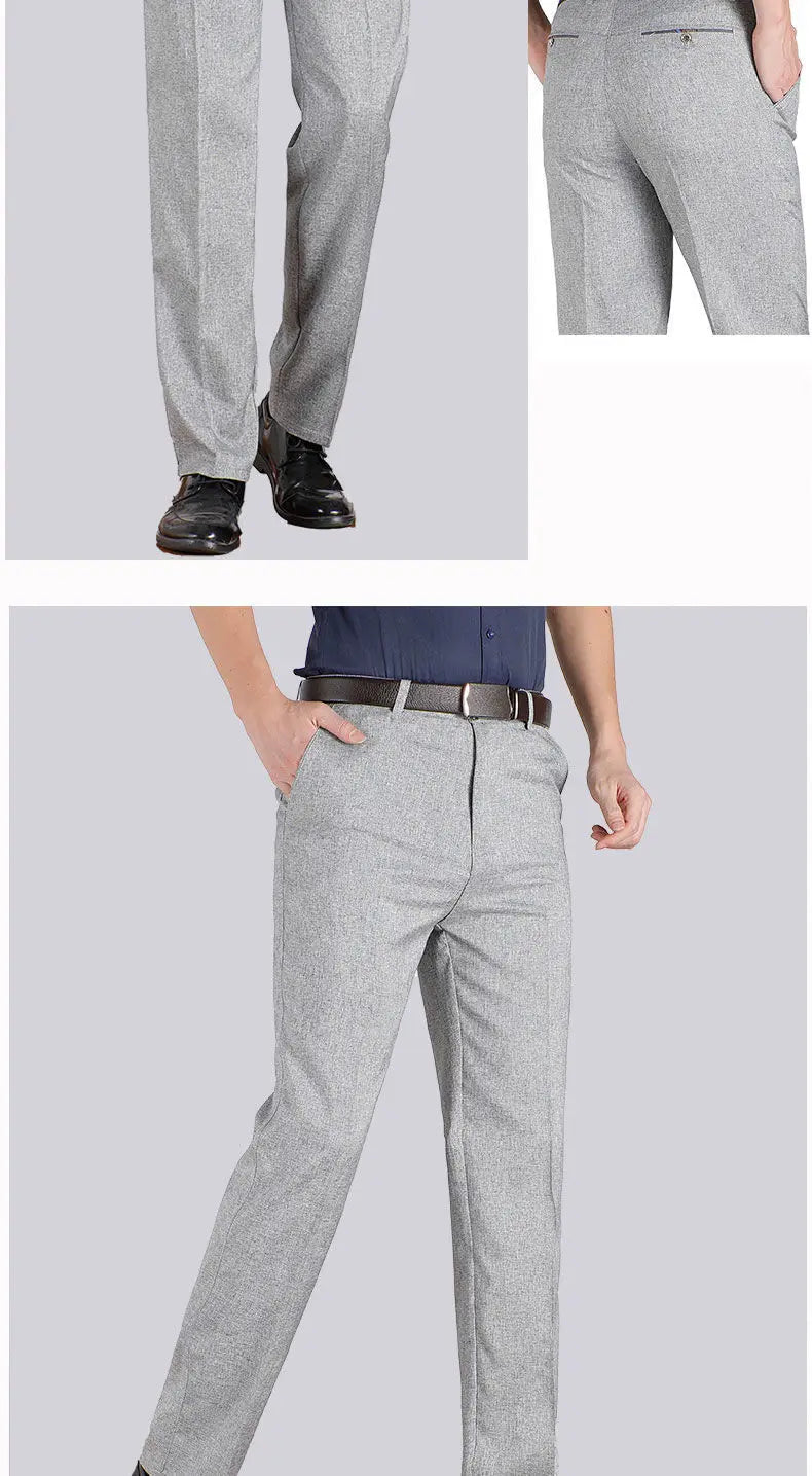 High Quality Men's Suit Pants Classic Summer Spring Pants High Waist Autumn Trousers Business Casual Pant