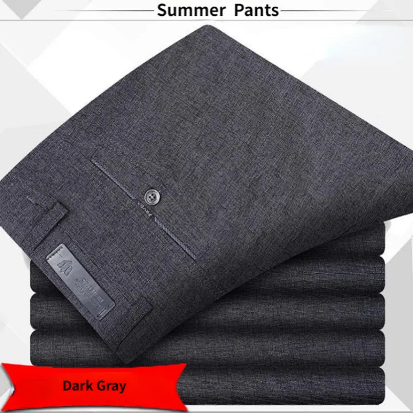 High Quality Men's Suit Pants Classic Summer Spring Pants High Waist Autumn Trousers Business Casual Pant