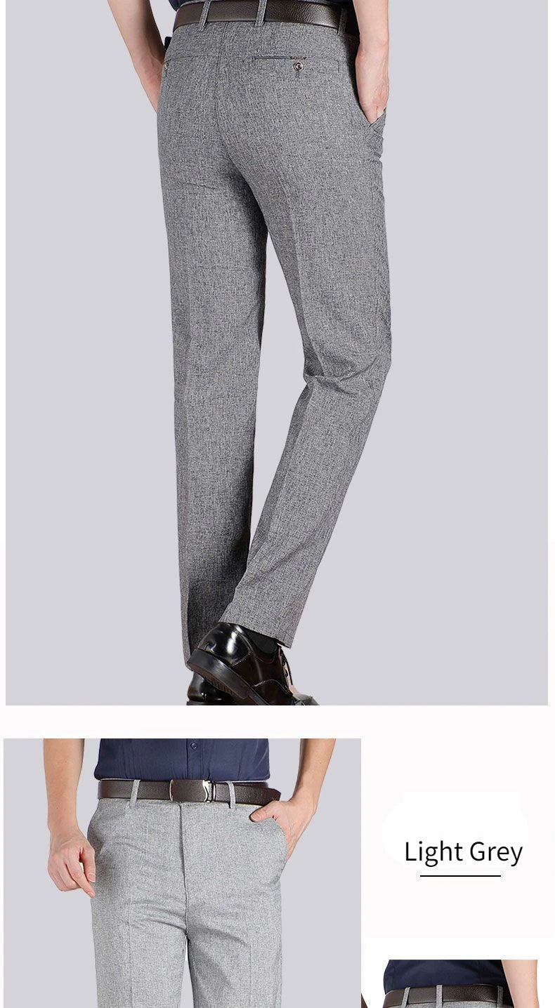 High Quality Men's Suit Pants Classic Summer Spring Pants High Waist Autumn Trousers Business Casual Pant