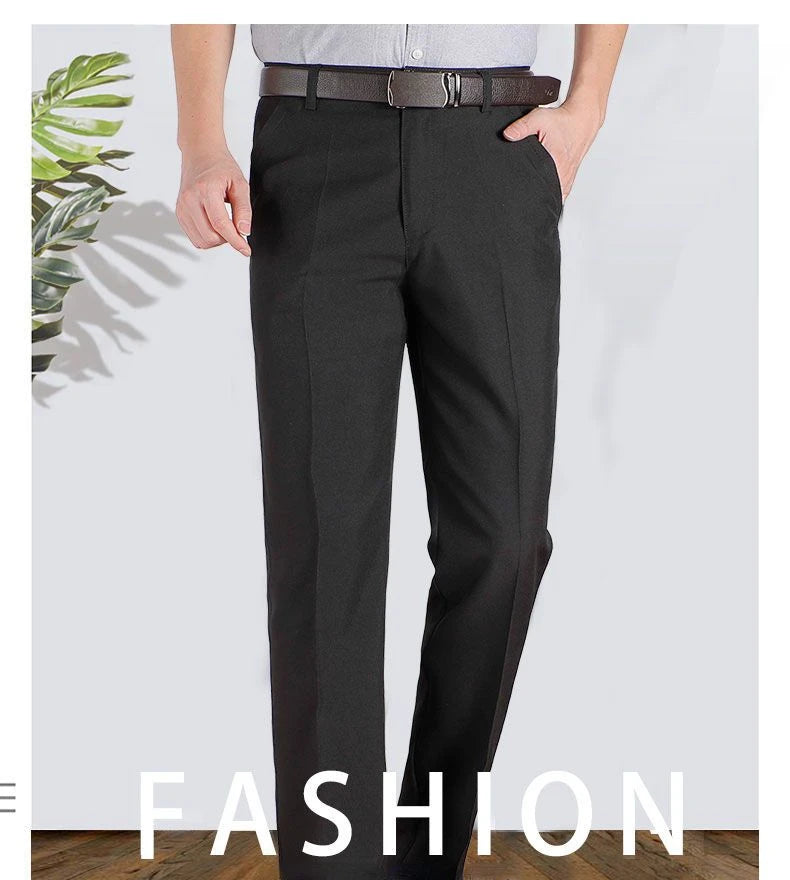 High Quality Men's Suit Pants Classic Summer Spring Pants High Waist Autumn Trousers Business Casual Pant
