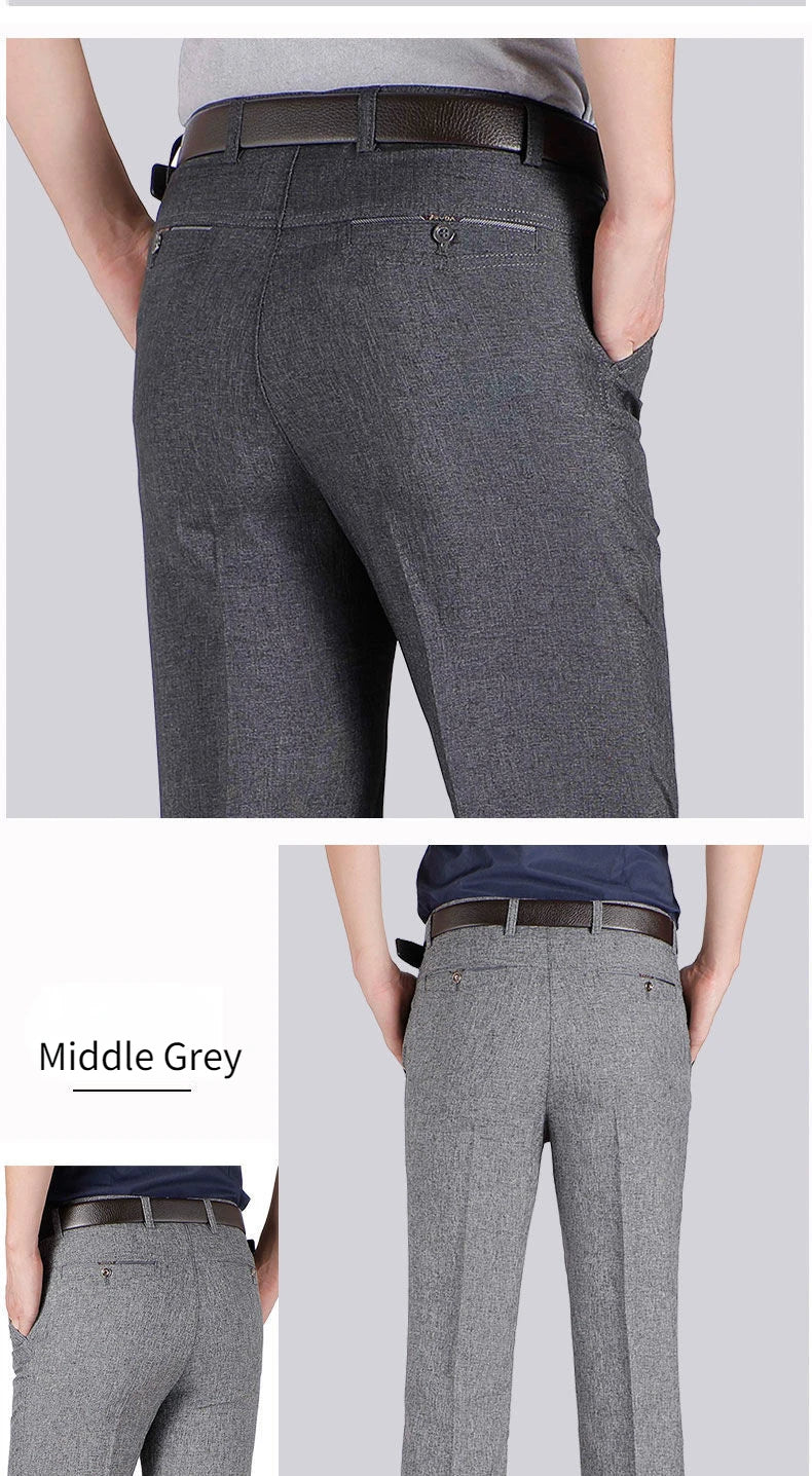 High Quality Men's Suit Pants Classic Summer Spring Pants High Waist Autumn Trousers Business Casual Pant