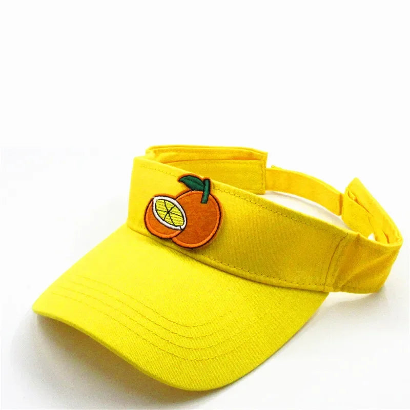 Spring Summer Cotton Cartoon Orange Fruit Embroidery Visors Baseball Cap Adjustable Snapback Cap for Men and Women 321