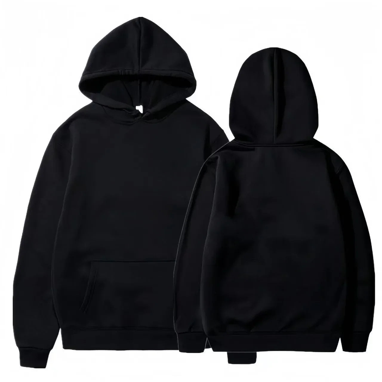 Trendy Fashion Hoodie Men's Classic Solid Color Fleece Hooded Sweatshirt Pullover Spring and Autumn  for Unisex