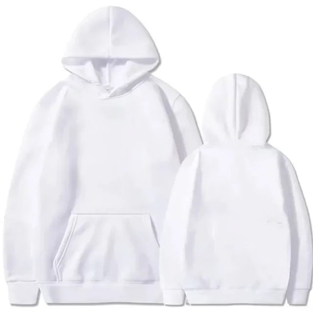 Trendy Fashion Hoodie Men's Classic Solid Color Fleece Hooded Sweatshirt Pullover Spring and Autumn  for Unisex