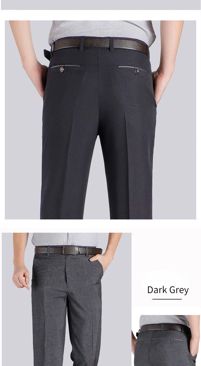 High Quality Men's Suit Pants Classic Summer Spring Pants High Waist Autumn Trousers Business Casual Pant