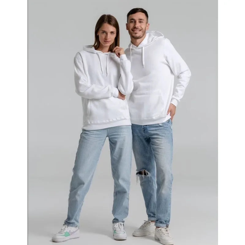 Trendy Fashion Hoodie Men's Classic Solid Color Fleece Hooded Sweatshirt Pullover Spring and Autumn  for Unisex