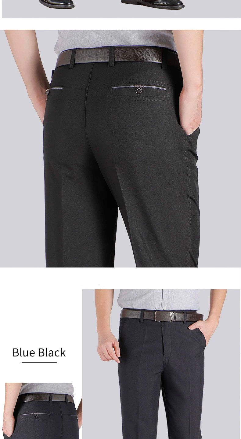 High Quality Men's Suit Pants Classic Summer Spring Pants High Waist Autumn Trousers Business Casual Pant