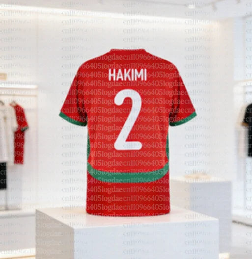 Morocco Home Hakimi No.2 Jersey 2026 Same Style Football Training Uniform, Breathable Top for Adults and Children Autumn