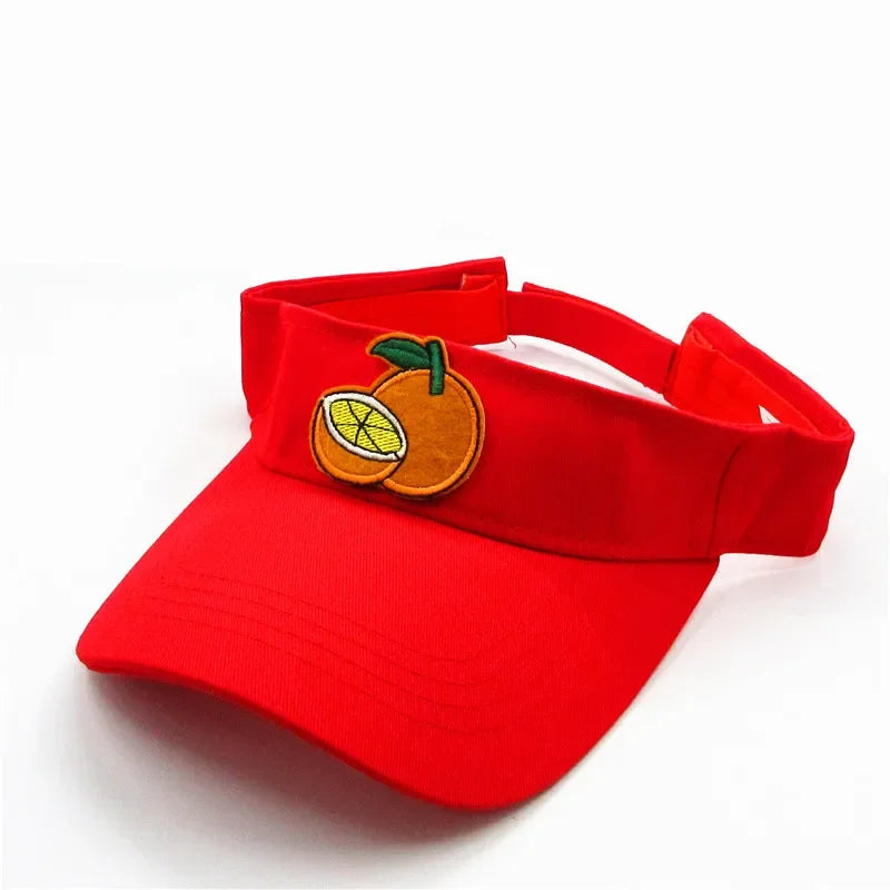 Spring Summer Cotton Cartoon Orange Fruit Embroidery Visors Baseball Cap Adjustable Snapback Cap for Men and Women 321