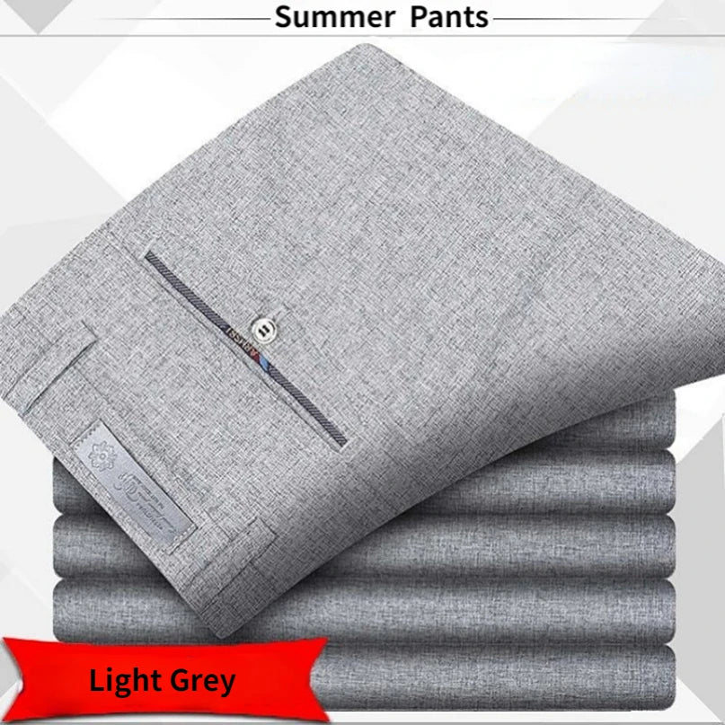 High Quality Men's Suit Pants Classic Summer Spring Pants High Waist Autumn Trousers Business Casual Pant