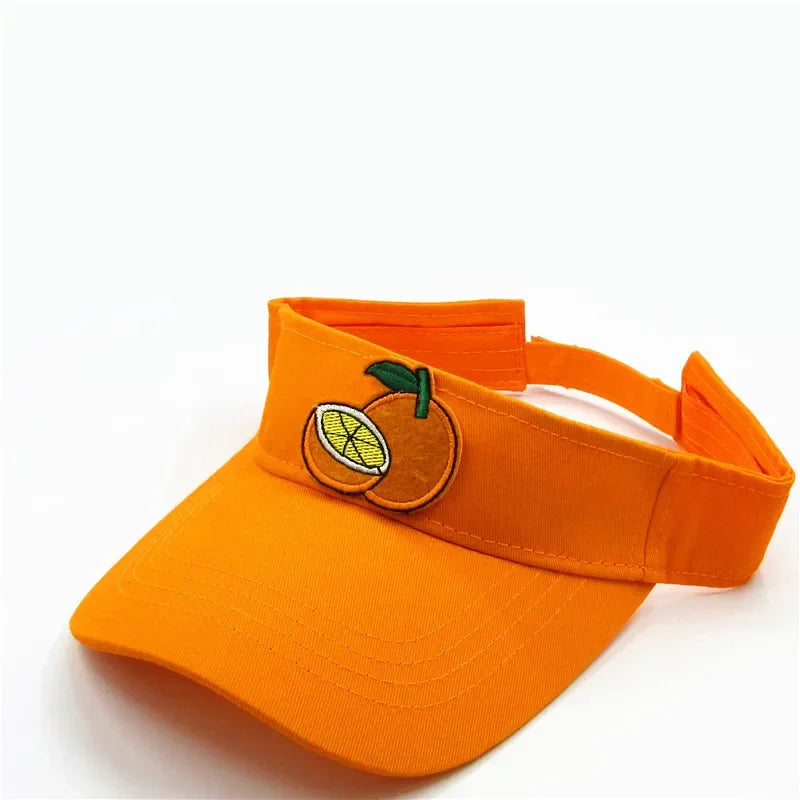 Spring Summer Cotton Cartoon Orange Fruit Embroidery Visors Baseball Cap Adjustable Snapback Cap for Men and Women 321