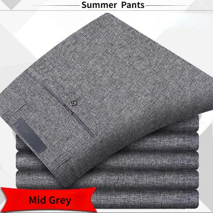 High Quality Men's Suit Pants Classic Summer Spring Pants High Waist Autumn Trousers Business Casual Pant