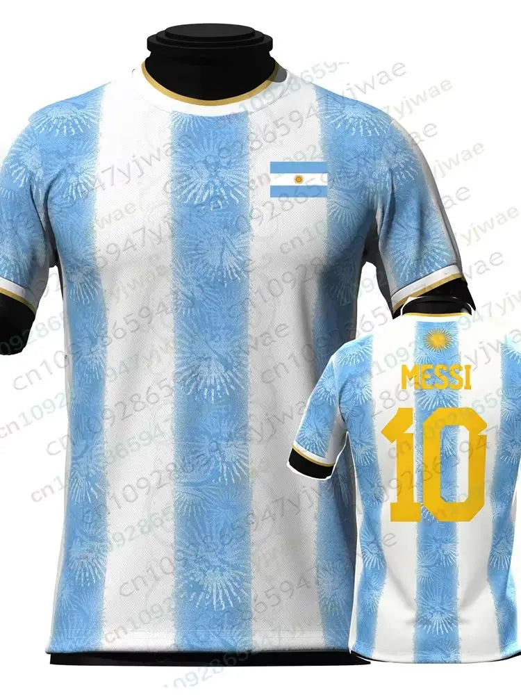 2026 Argentina Fan Edition Football Jersey Messi No.10 Soccer Shirt 3d Printed Quick Drying Short Sleeved Summer Men'S T-Shirt