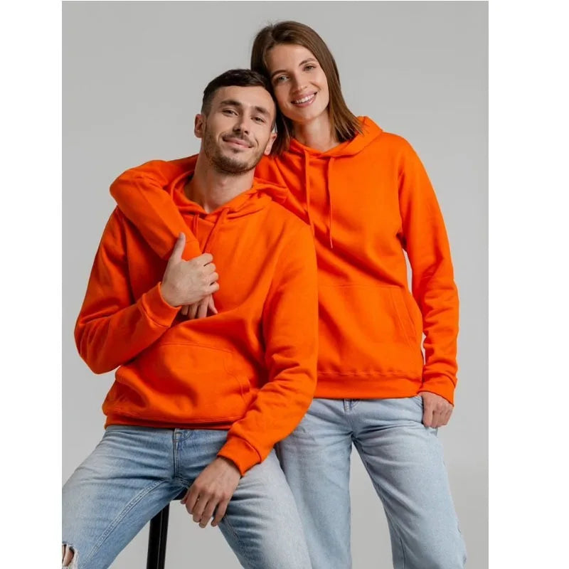 Trendy Fashion Hoodie Men's Classic Solid Color Fleece Hooded Sweatshirt Pullover Spring and Autumn  for Unisex