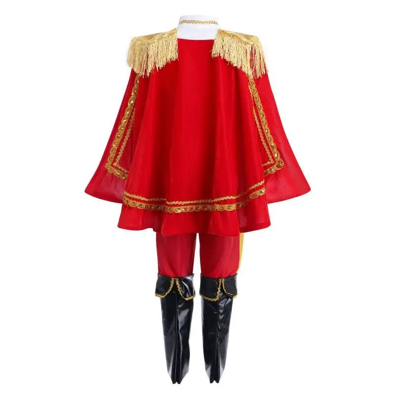 7 Pieces Boys King Carnival Costume Medieval Royal Prince Full Set Outfits for Kids Halloween Birthday Party Fancy Dress Up