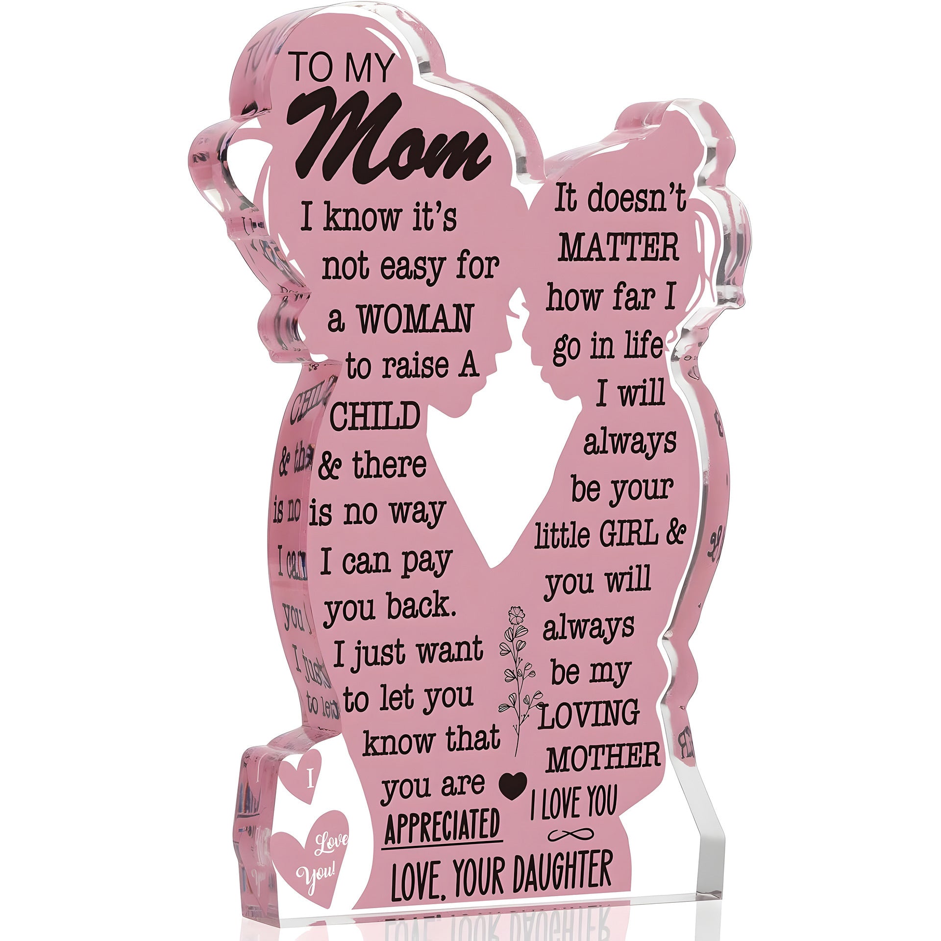 Acrylic Ornament Heart-shaped Crafts Mother's Day and Father's Day Gift