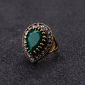 Vintage Large Resin Ring Boho Style